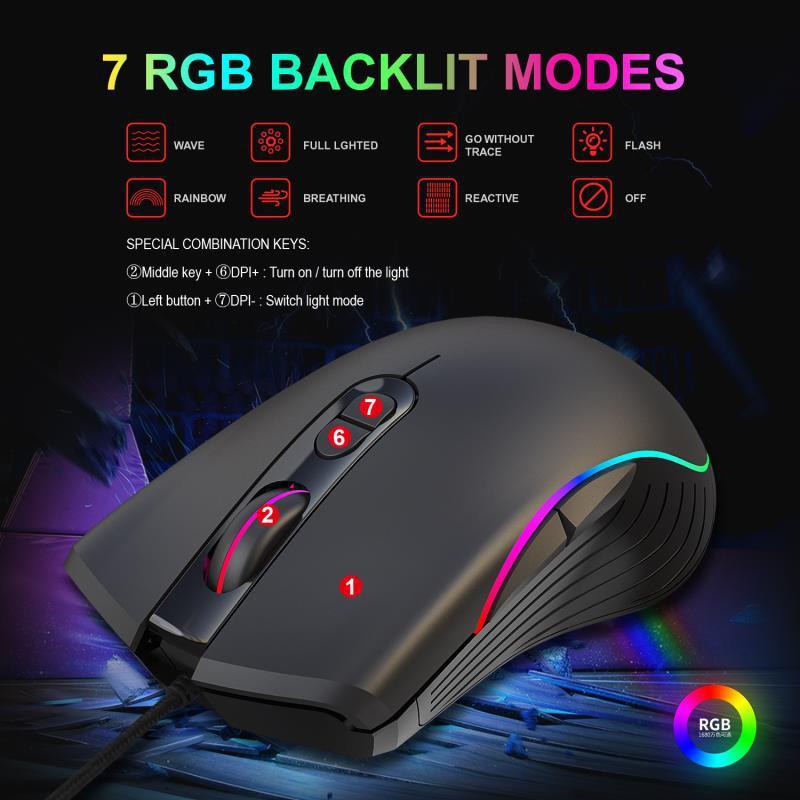 RGB Gaming Mouse – Wired with 7 Buttons
