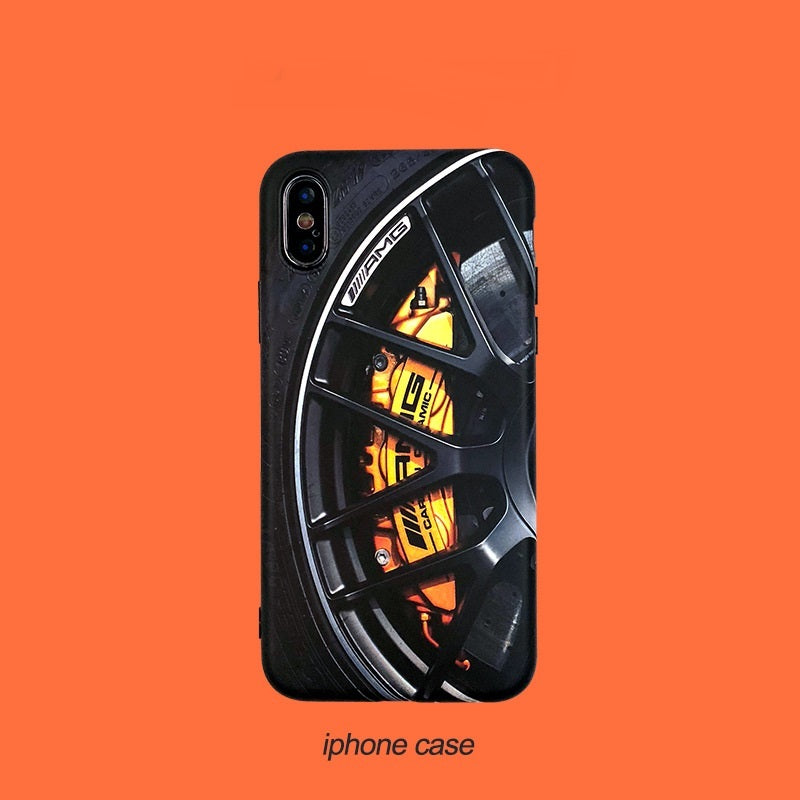 Luxury Soft Silicone Case – Sports Car Wheel Design