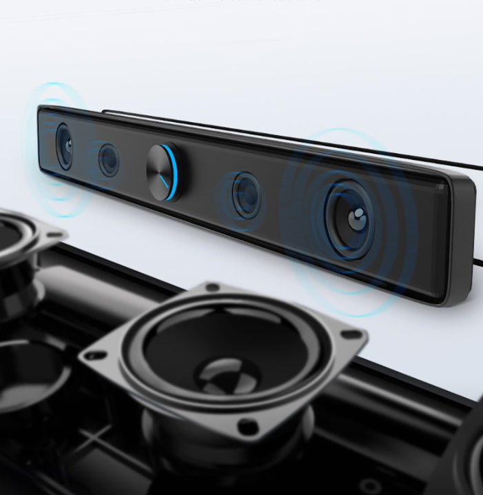 USB Desktop Speaker – Slim Design for Laptops & PCs (3.5mm Audio)