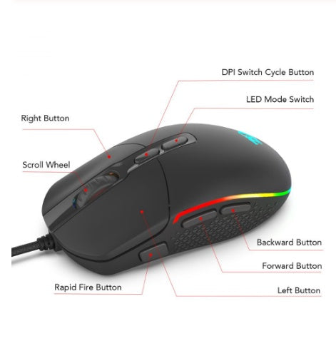Pro Gaming Mouse – 5000 DPI & Ergonomic Grip