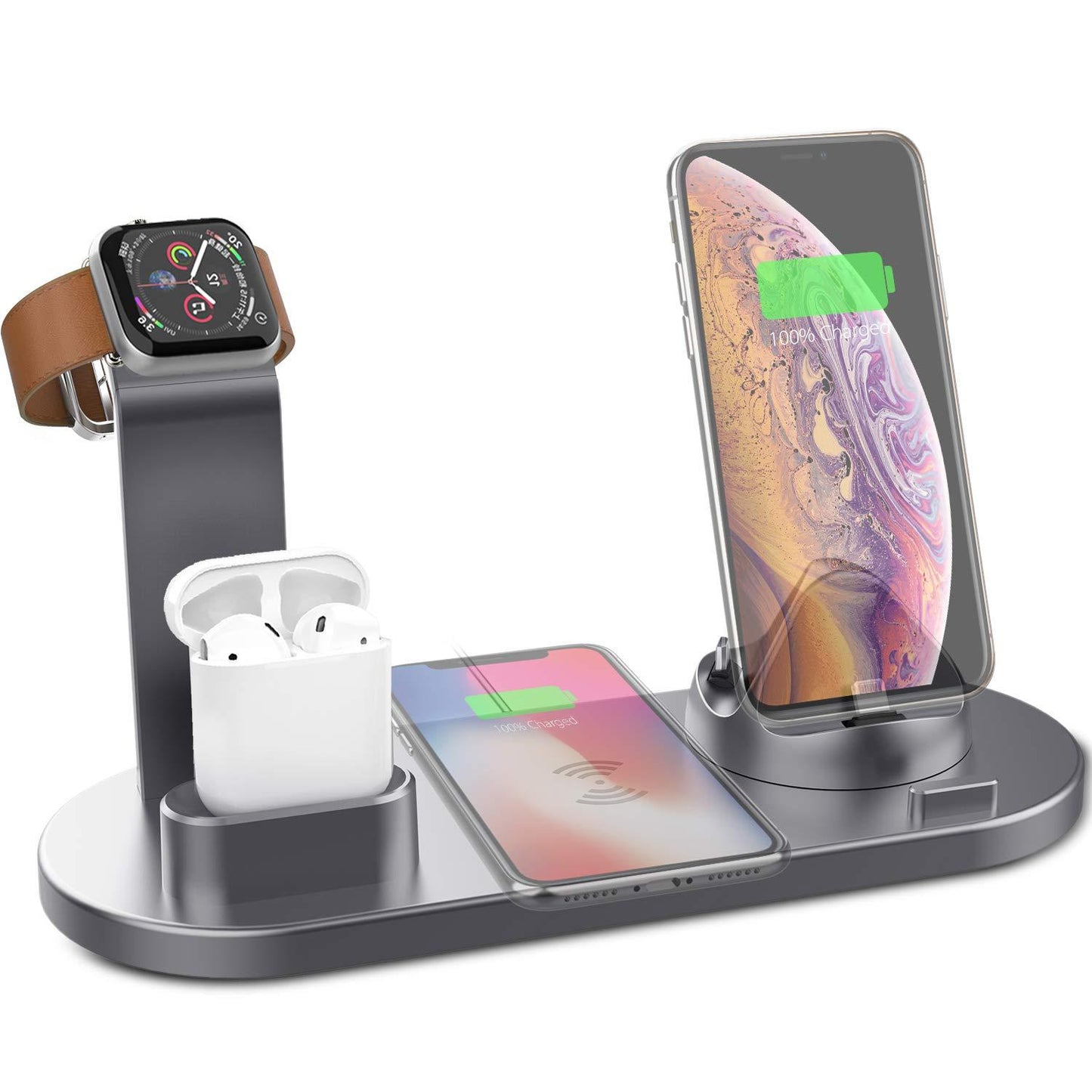 4-in-1 Charging Dock – Apple Watch + iPhone + AirPods