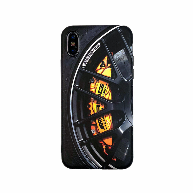 Luxury Soft Silicone Case – Sports Car Wheel Design
