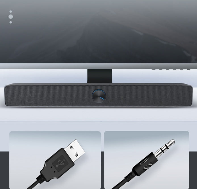 USB Desktop Speaker – Slim Design for Laptops & PCs (3.5mm Audio)