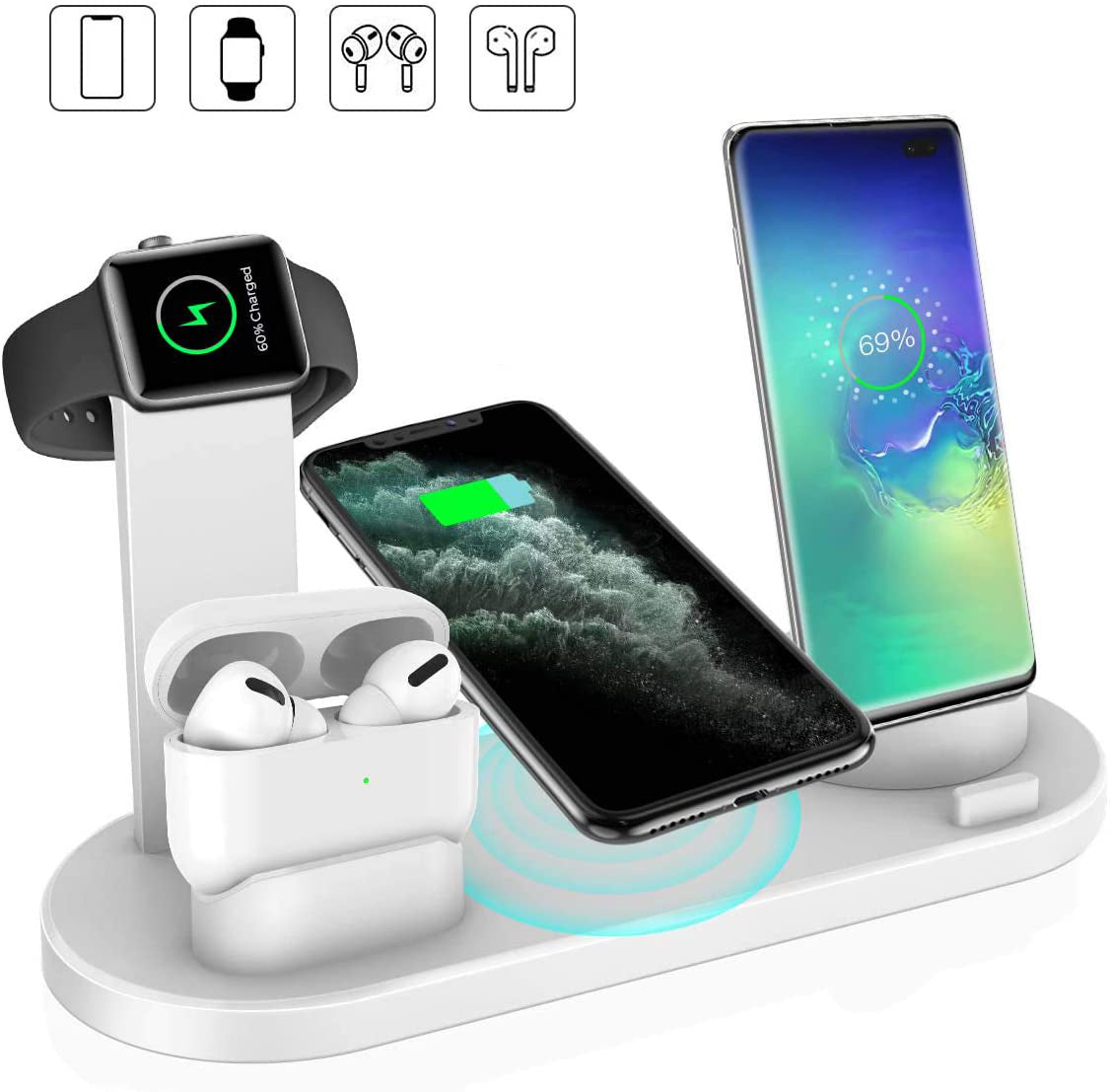 4-in-1 Charging Dock – Apple Watch + iPhone + AirPods