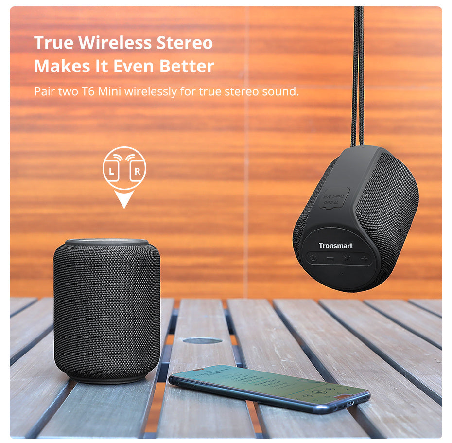 Waterproof Bluetooth Speaker – 15W Sound + 24H Battery (IPX6 Rated)