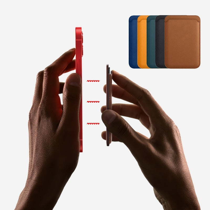 MagSafe Leather Card Holder – Slim Wallet Attachment
