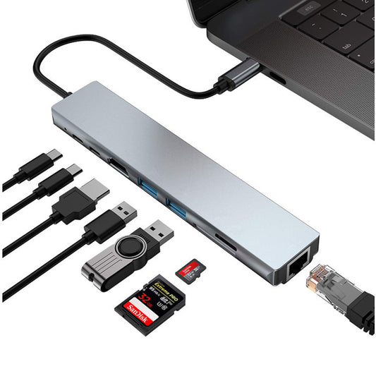8-in-1 USB-C Dock – Ultra Slim Expansion Hub