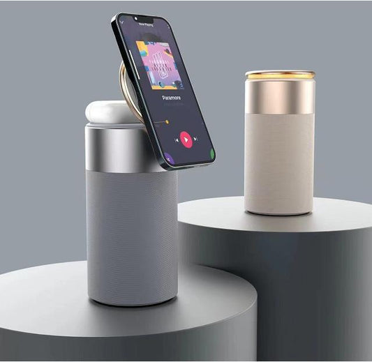 3-in-1 Wireless Charger, Bluetooth Speaker & Touch Lamp – Home & Office Essential